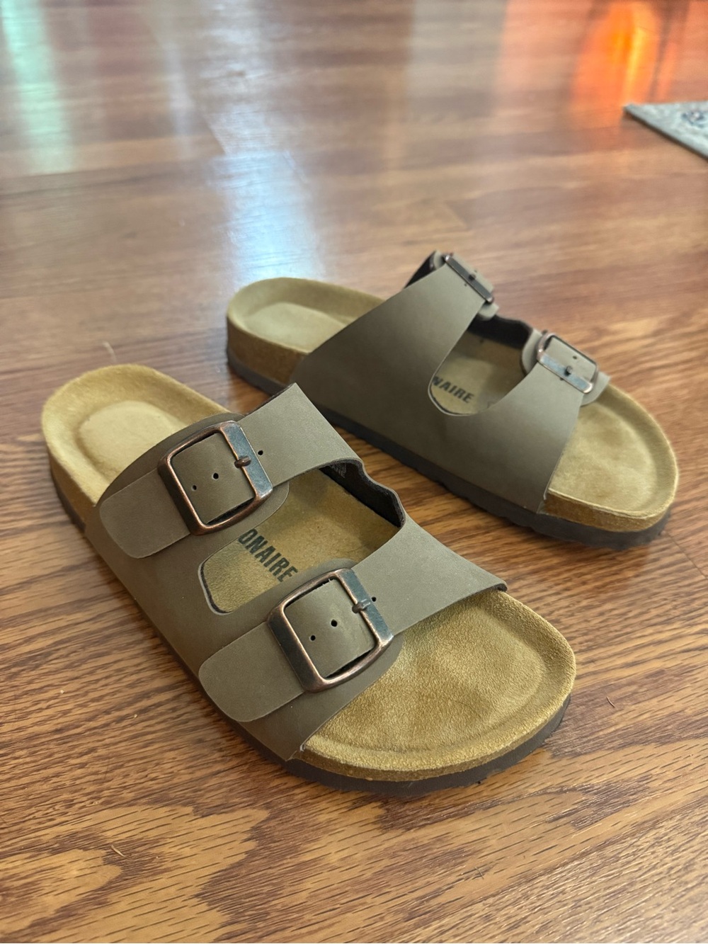 Tan Cushionaire Birkenstock Style Sandals